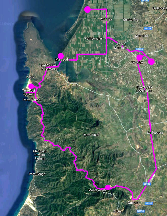 Ausflugsroute Sardinien