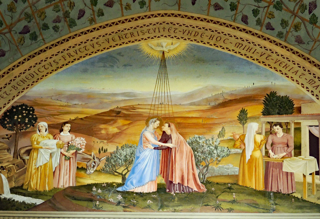 Deckengemälde in der Besuchskirche in Jerusalem