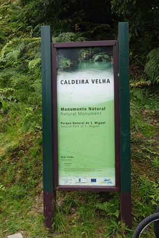 Caldeira Velha Schild
