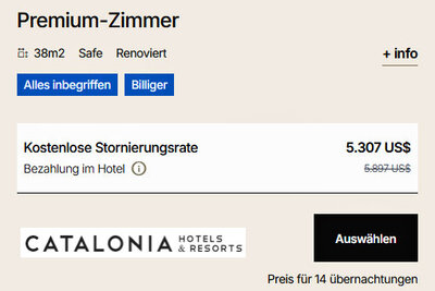 Offizieller Preis des Catalonia Hotels