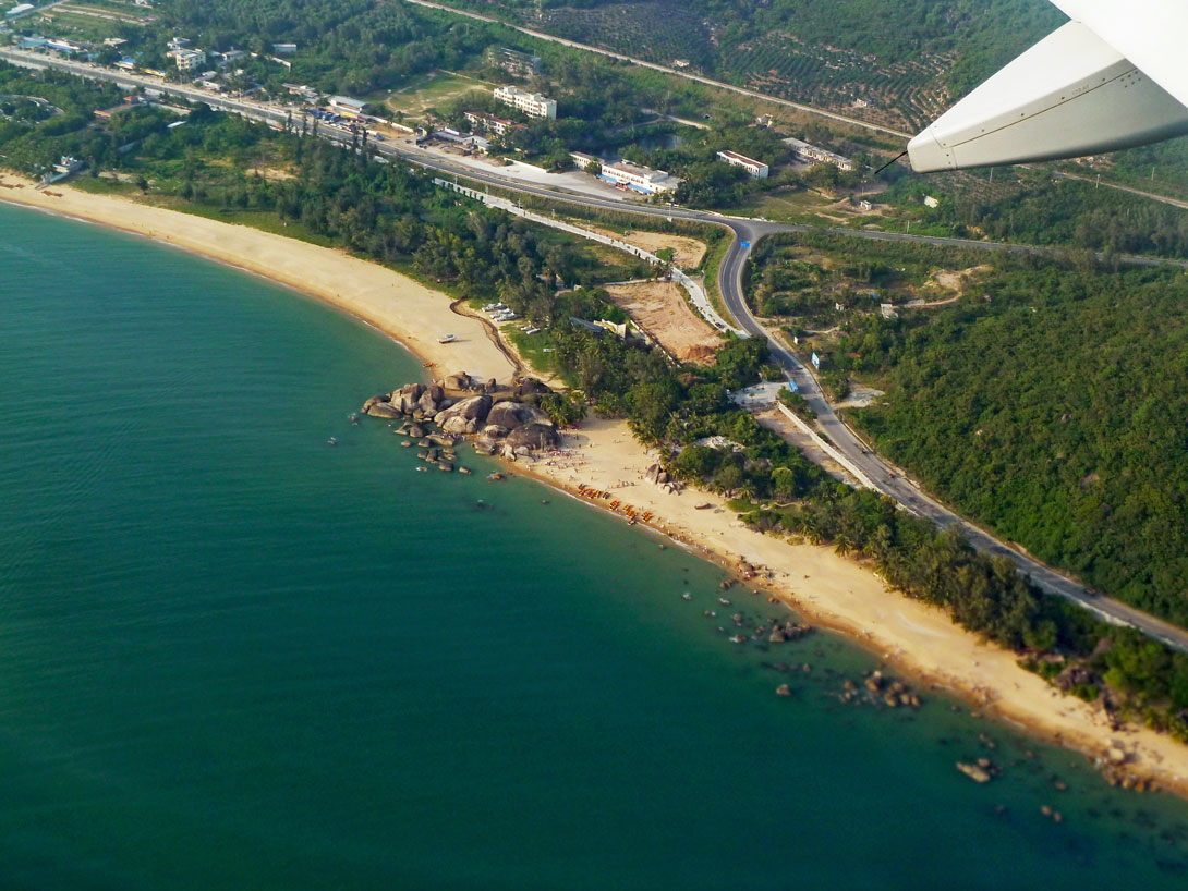 Landeanflug in Sanya