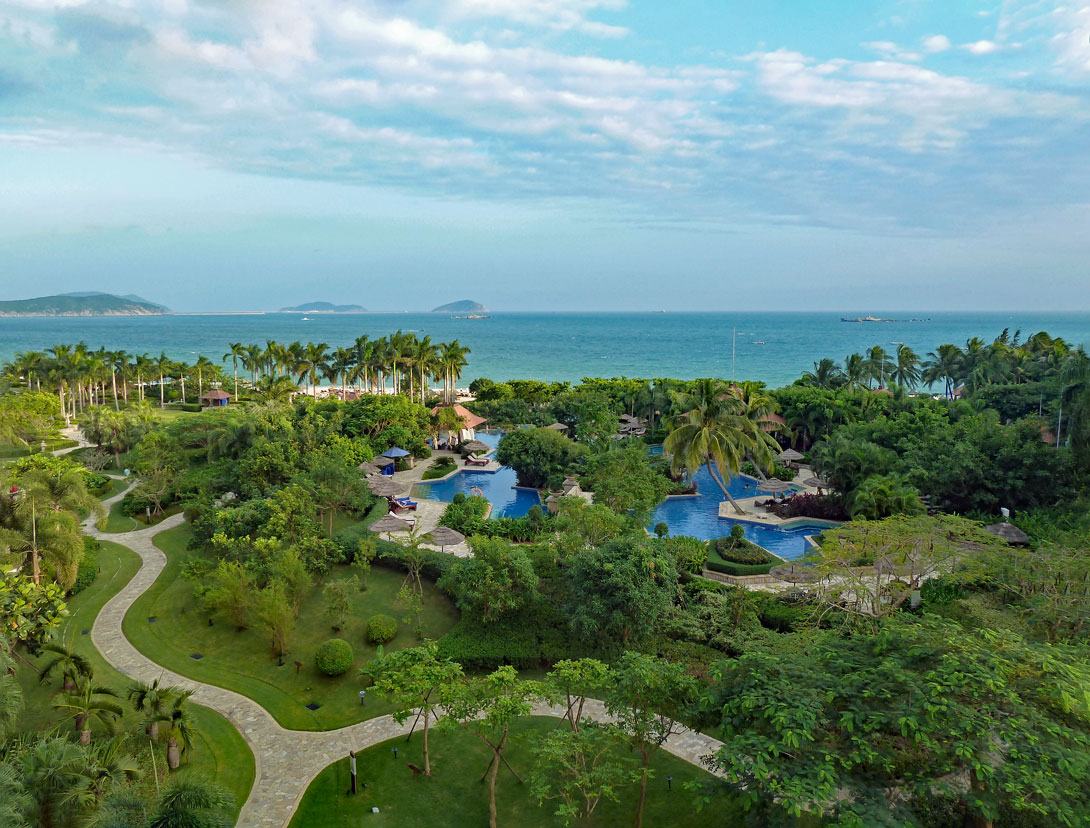 Ausblick vom Marriott Hotel in Hainan