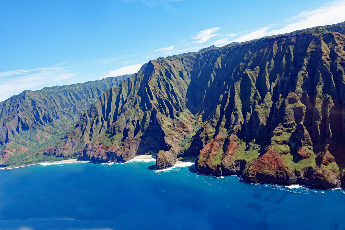 Napali Küste in Kauai vom Hubschrauber aus Blick auf die Napali Küste in Kauai
