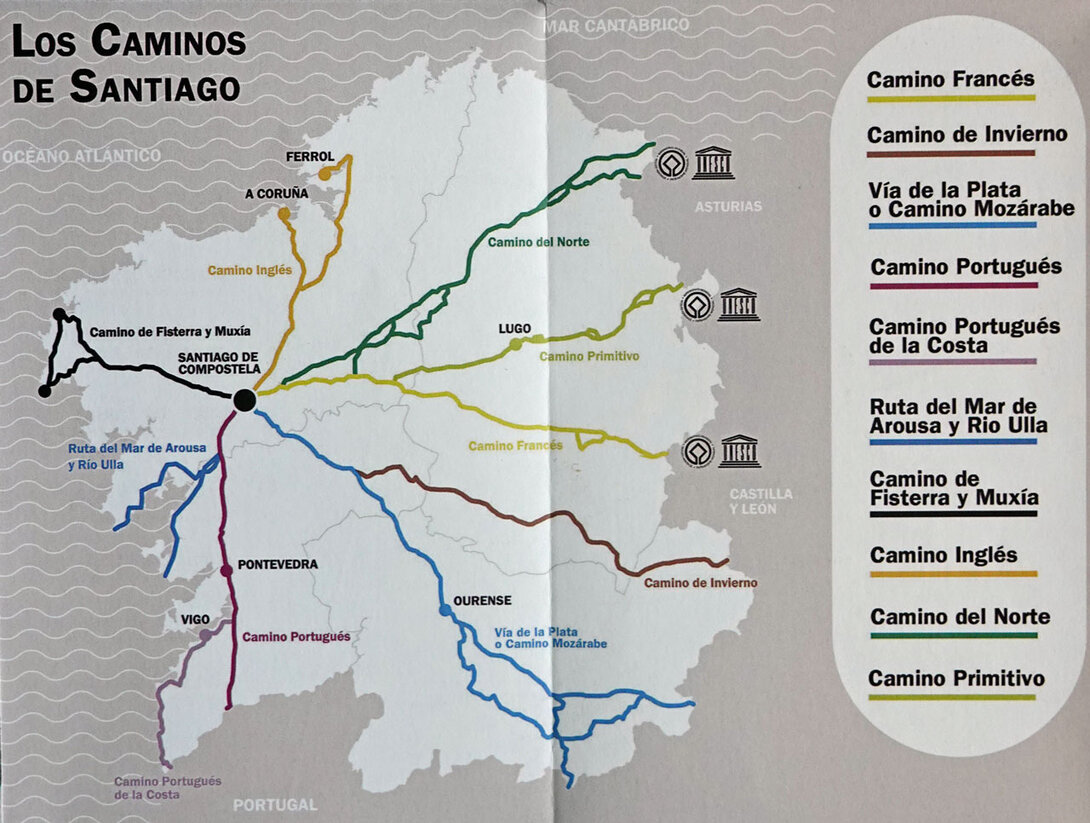 Die 10 Routen des Jakobswegs