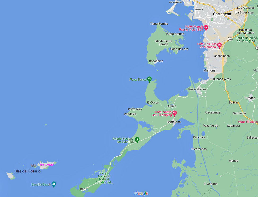 Karte Islas del Rosario