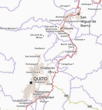Route von Quito nach Otávalo