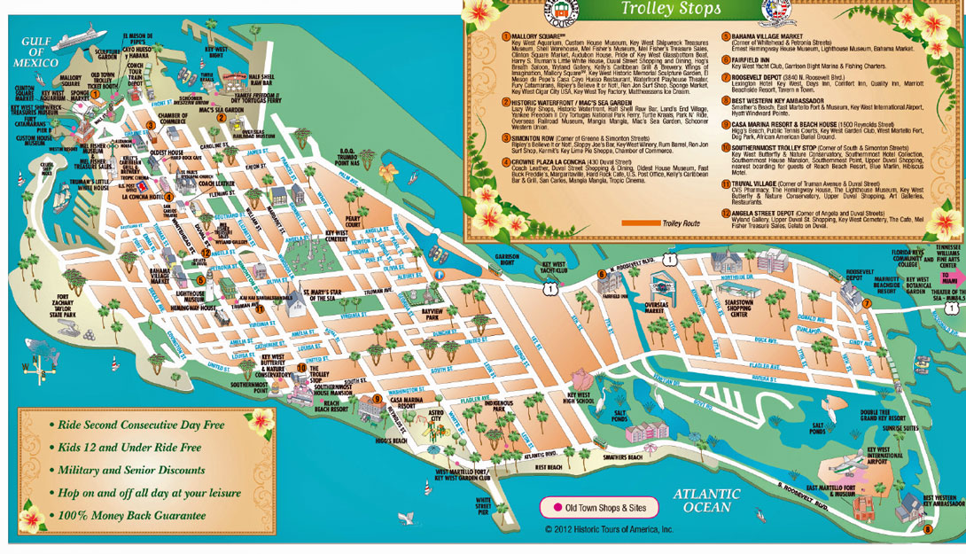 Key West Trolley-Stops