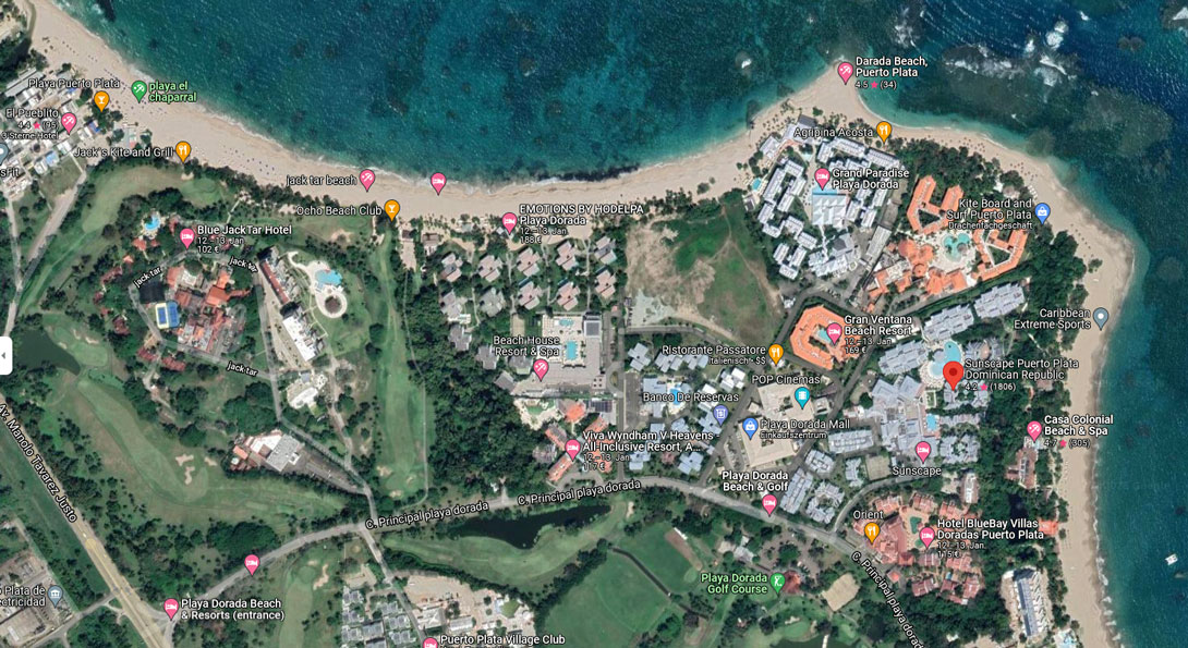 Lageplan der Hotels von Google-Maps