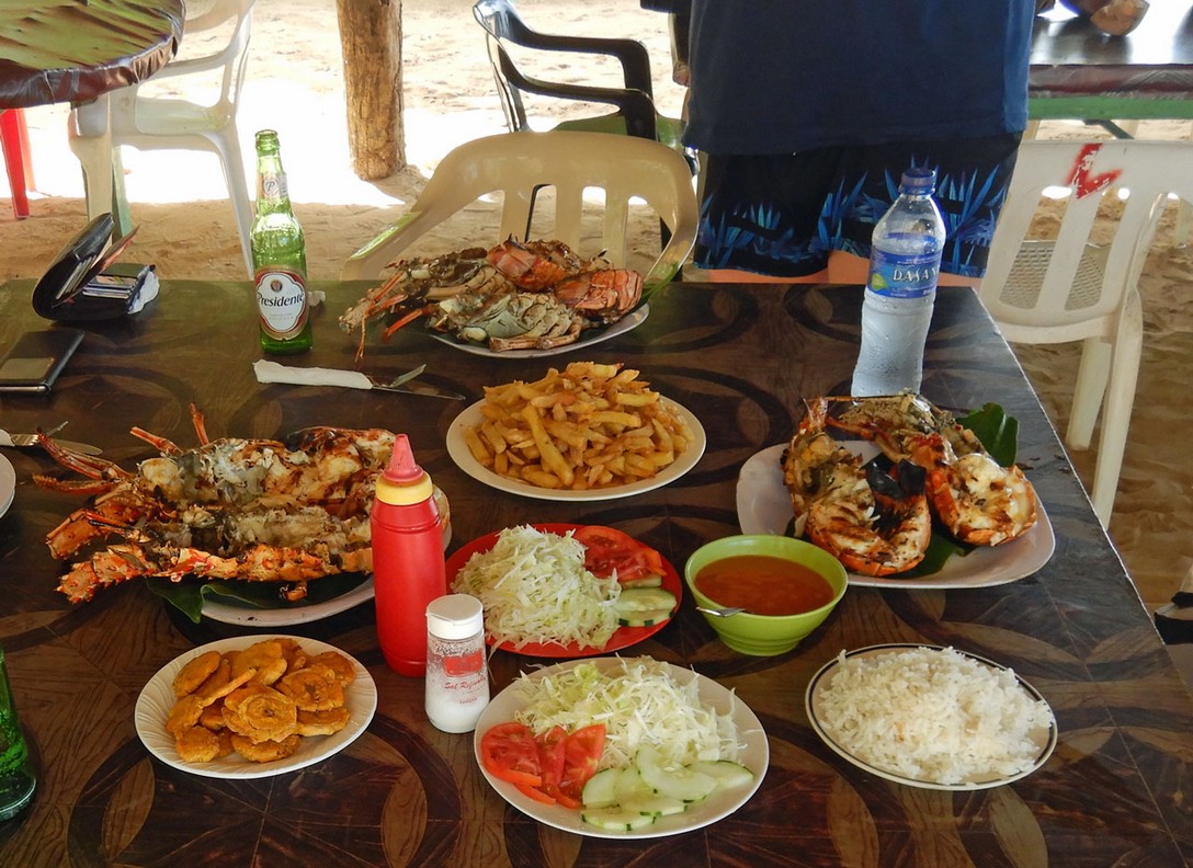 Lobster im Restaurant von Luis am Strand von Samana