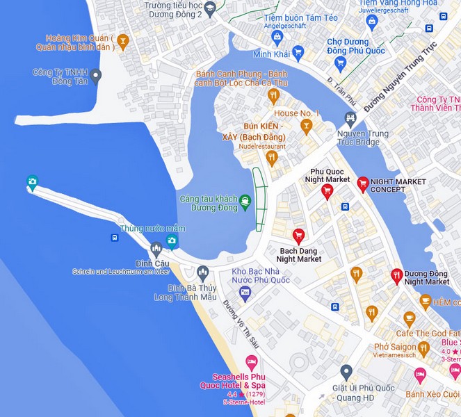 Ortsplan am Hafen Duong Dong