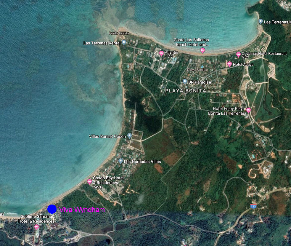 Google Karte von der Playa Bonita