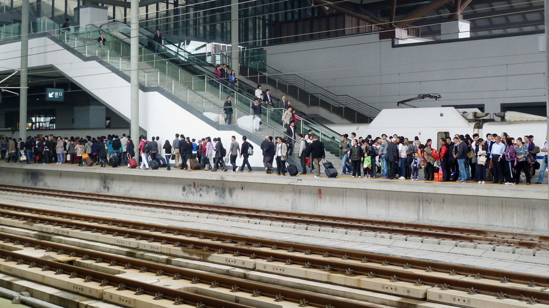Bahnsteig in Shanghai