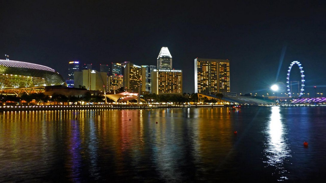 Singapur Marina Bay bei Nacht