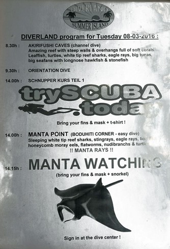 Veranstaltungsprogramm des Tauchzentrums