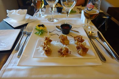 Wontons im Restaurant Thailounge