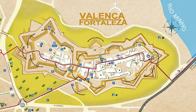 Plan von der sternförmigen Festung Valença