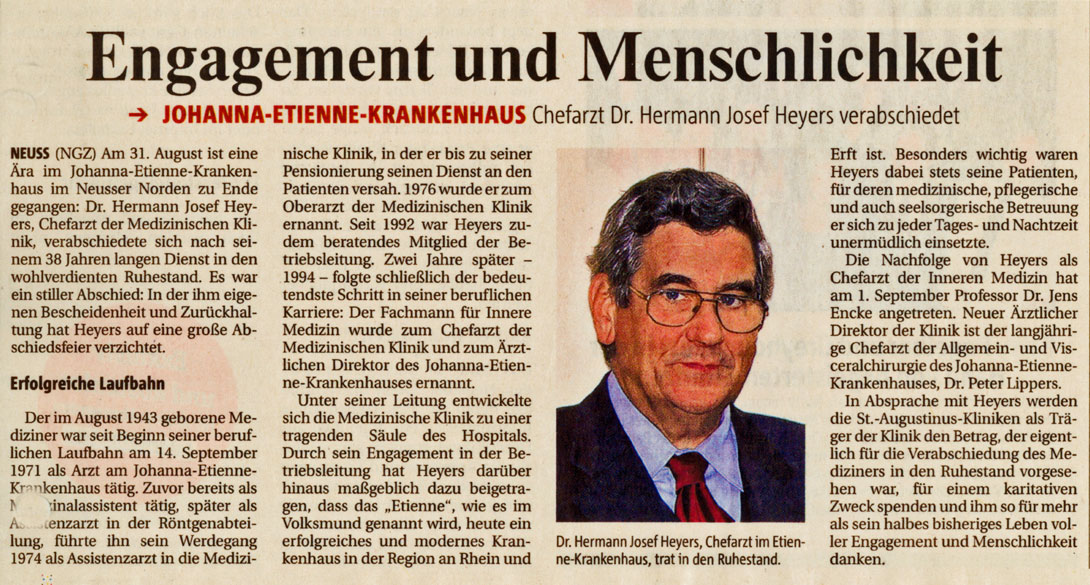 Verabschiedung Hermann Josef Heyers