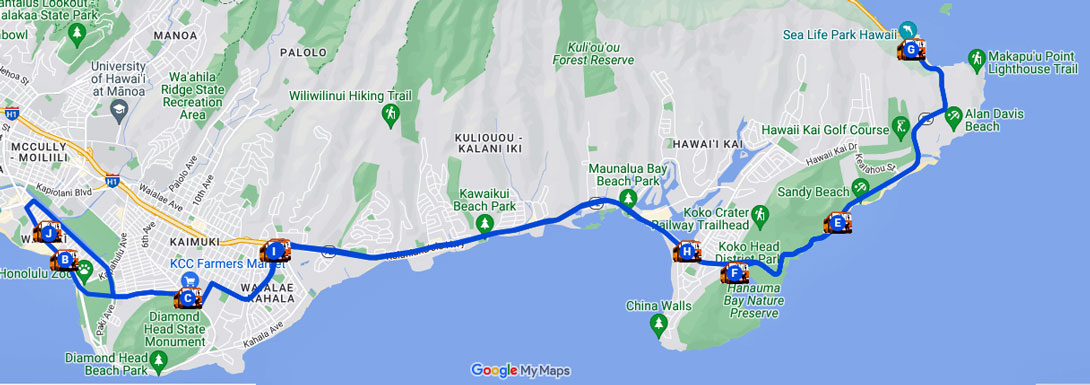 Waikiki Trolley Blue Line