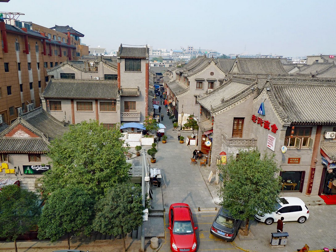 Blick von der Stadtmauer auf die Altstadt von Xian